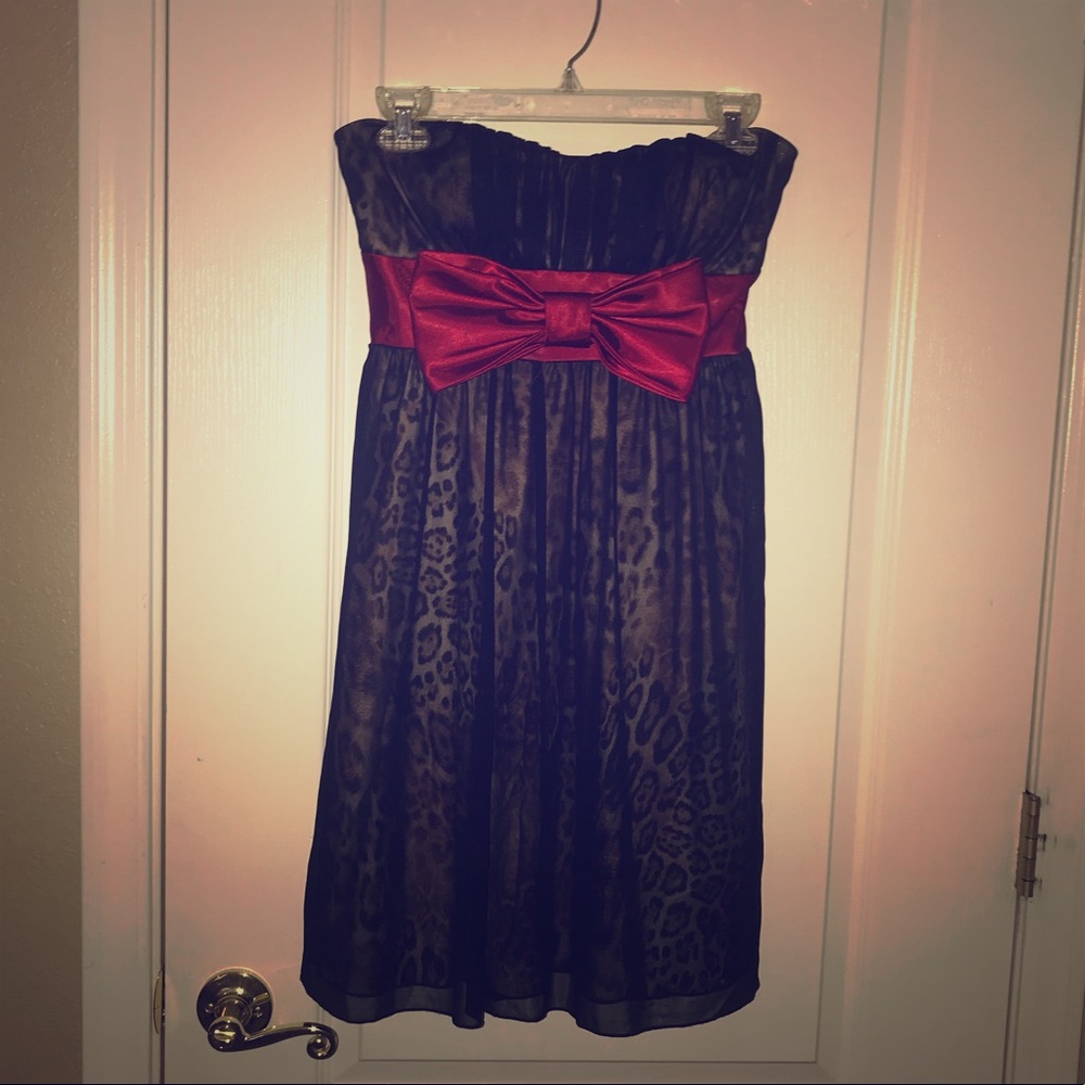 Cheetah print semi formal dress